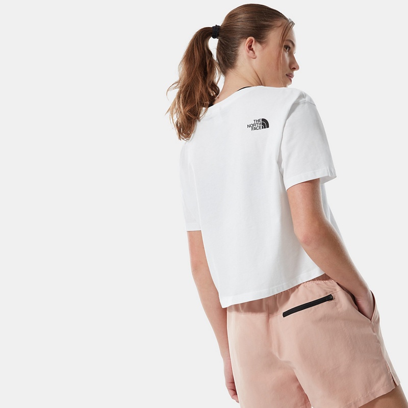 The North Face Cropped Simple Dome T-Shirt Tnf White | RGFUWH-071