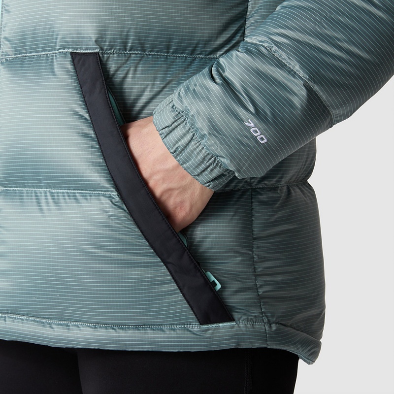 The North Face Diablo Down Jacket Powder Teal - Tnf Black | BOKXTN-948