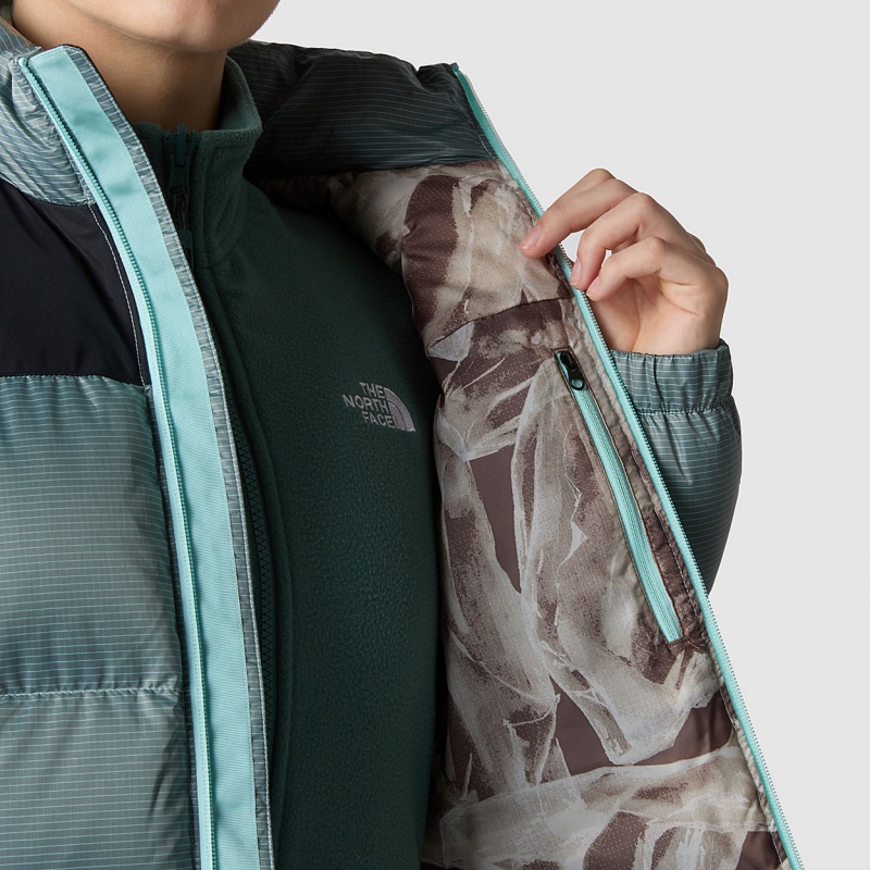 The North Face Diablo Down Jacket Powder Teal - Tnf Black | BOKXTN-948