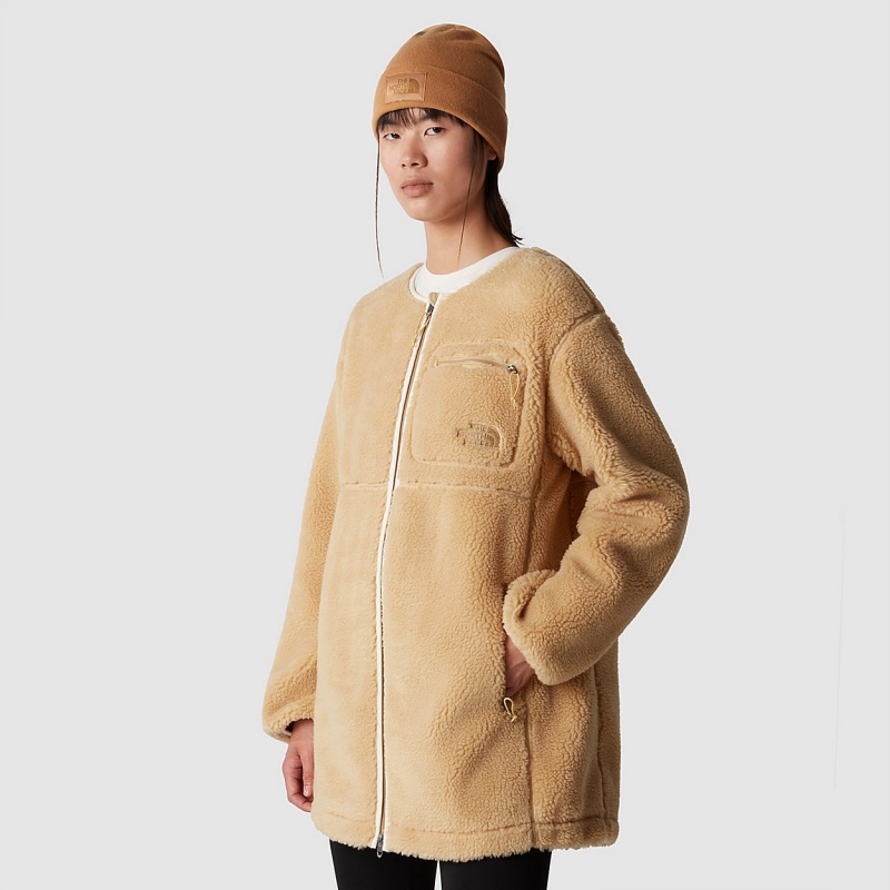 The North Face Extreme Pile Coat Khaki Stone - Gardenia White | OEMDZW-543