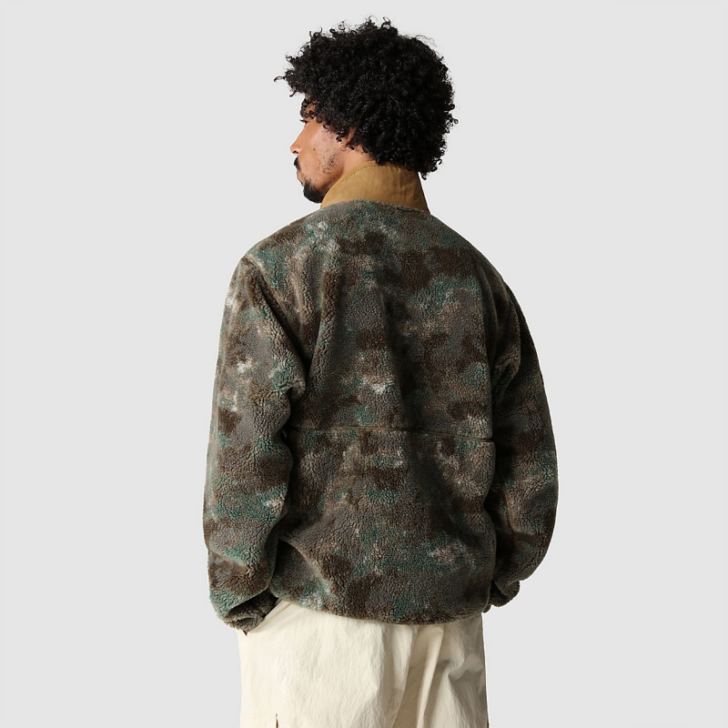 The North Face Extreme Pile Pullover Military Olive Stippled Camo Print | LUMIZT-051