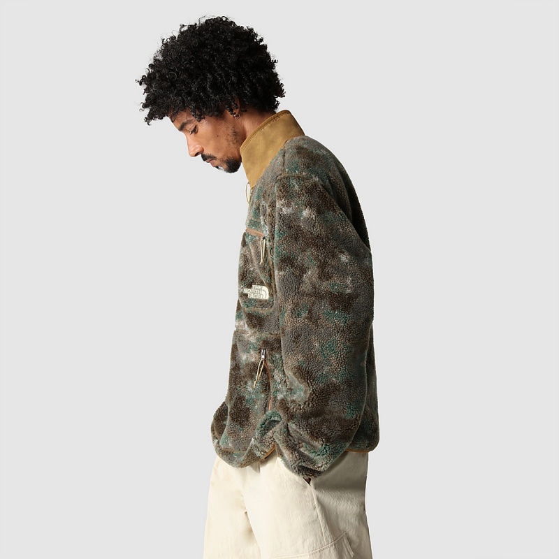 The North Face Extreme Pile Pullover Military Olive Stippled Camo Print | LUMIZT-051