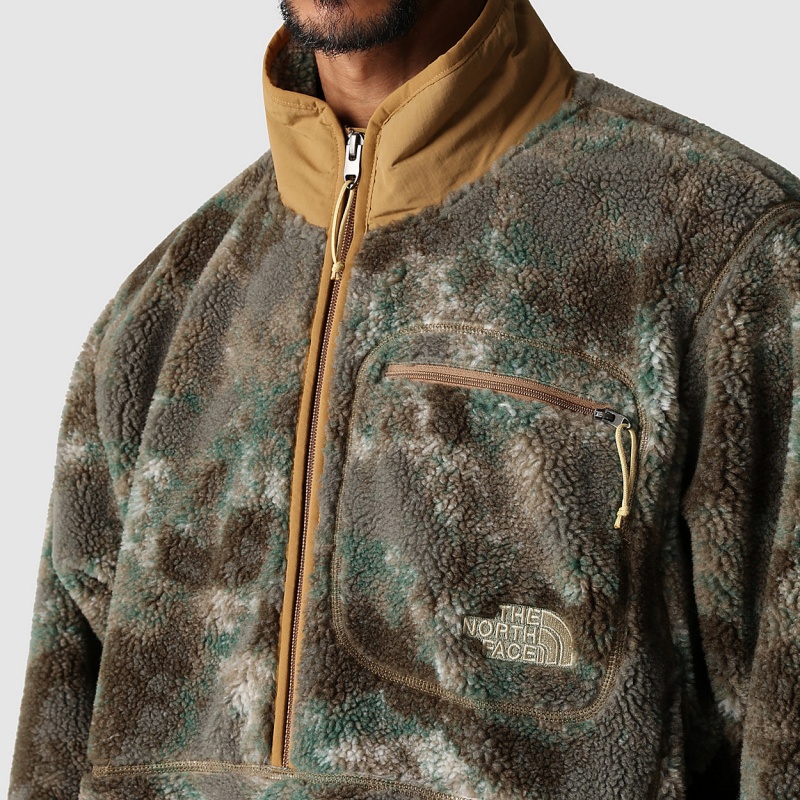 The North Face Extreme Pile Pullover Military Olive Stippled Camo Print | LUMIZT-051