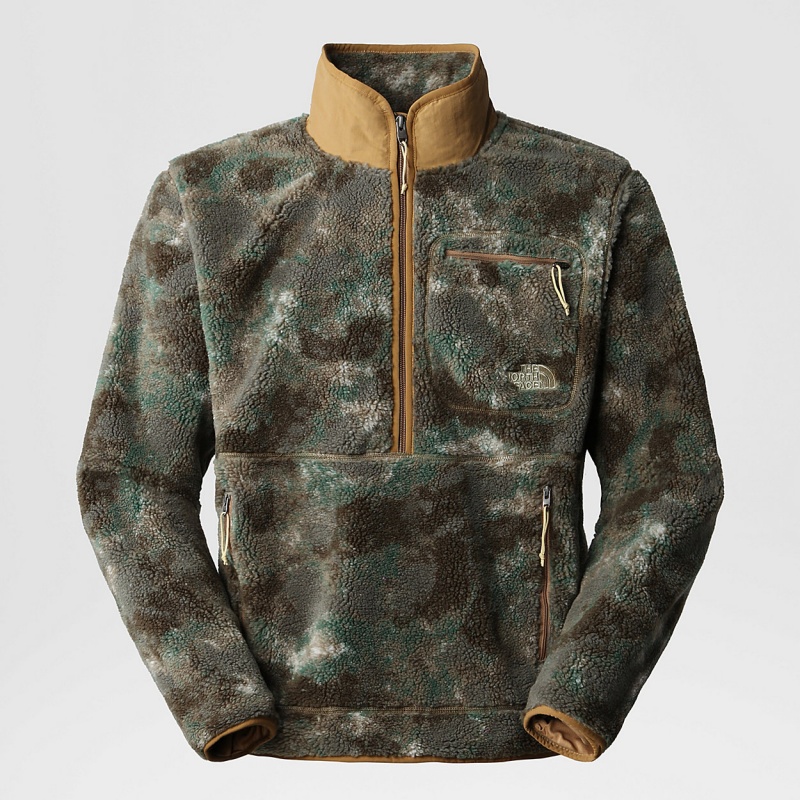 The North Face Extreme Pile Pullover Military Olive Stippled Camo Print | LUMIZT-051