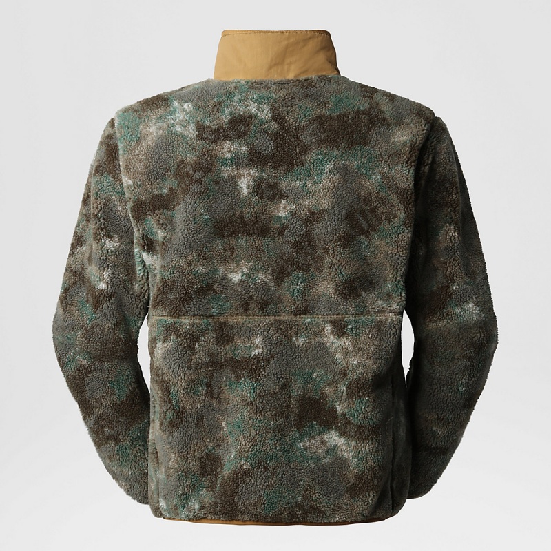 The North Face Extreme Pile Pullover Military Olive Stippled Camo Print | LUMIZT-051