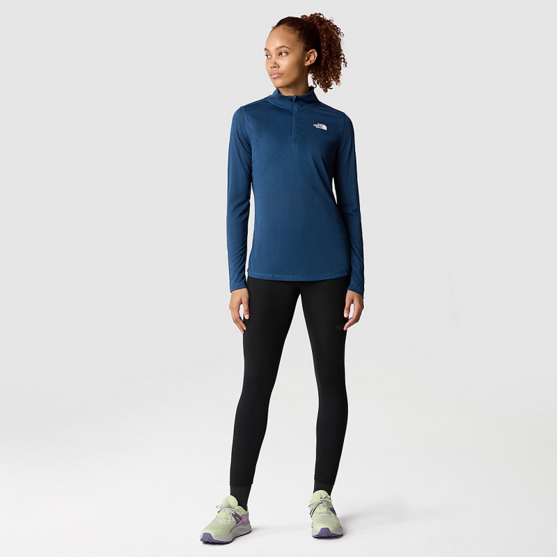 The North Face Flex 1/4 Zip Long-Sleeve Top Shady Blue Heather | PFGMNH-215