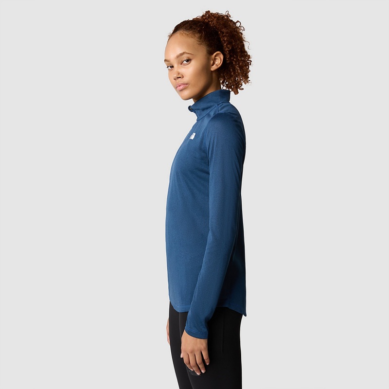 The North Face Flex 1/4 Zip Long-Sleeve Top Shady Blue Heather | PFGMNH-215