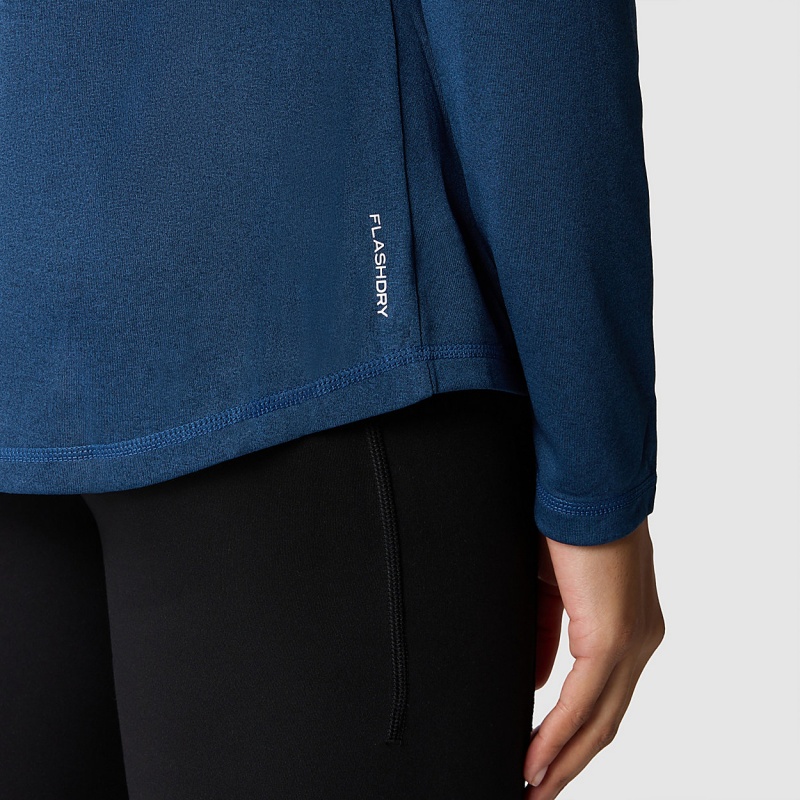 The North Face Flex 1/4 Zip Long-Sleeve Top Shady Blue Heather | PFGMNH-215