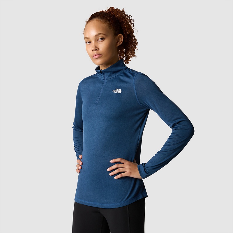 The North Face Flex 1/4 Zip Long-Sleeve Top Shady Blue Heather | PFGMNH-215