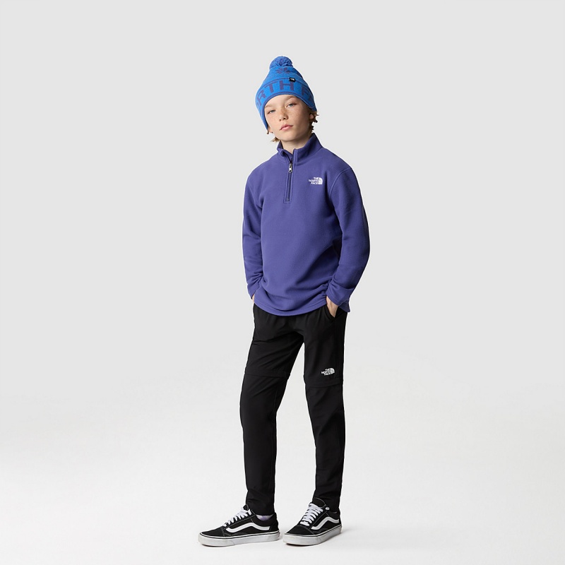 The North Face Glacier 1/4 Zip Fleece Cave Blue | YCHXKQ-046