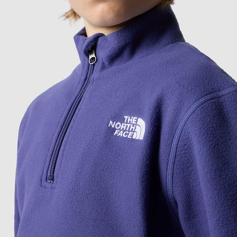 The North Face Glacier 1/4 Zip Fleece Cave Blue | YCHXKQ-046