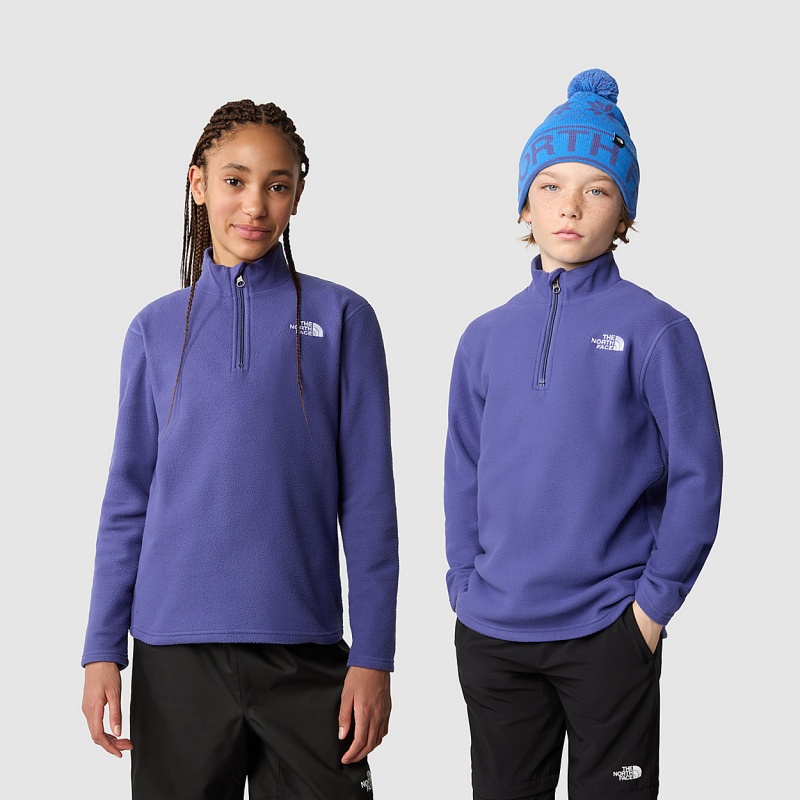 The North Face Glacier 1/4 Zip Fleece Cave Blue | YCHXKQ-046