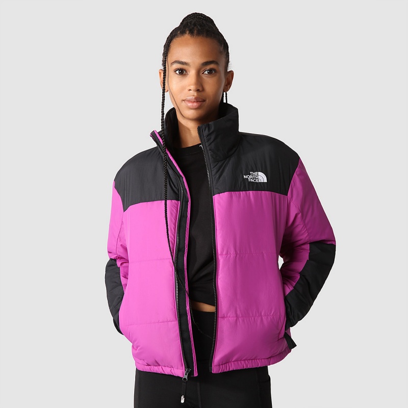 The North Face Gosei Puffer Jacket Purple Cactus Flower - Tnf Black | FNJLPI-078