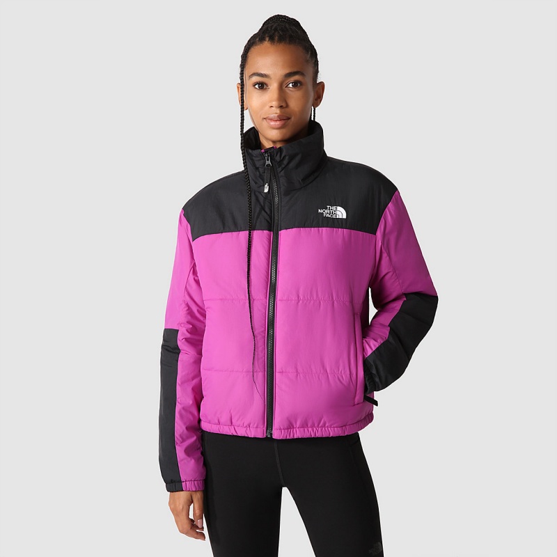 The North Face Gosei Puffer Jacket Purple Cactus Flower - Tnf Black | FNJLPI-078