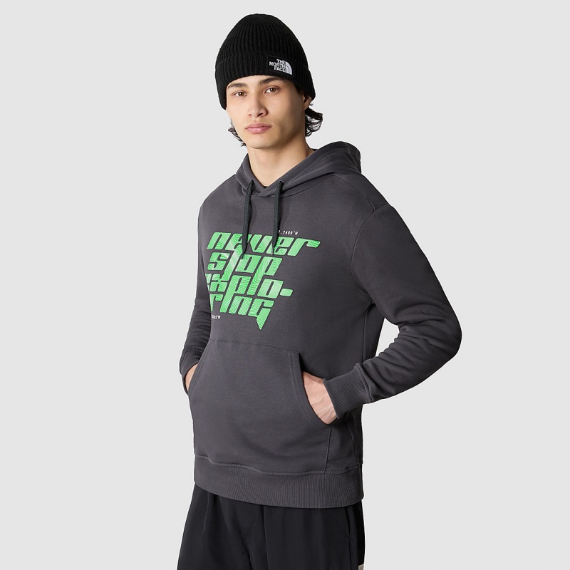 The North Face Graphic Hoodie Asphalt Grey | SKHWIB-107