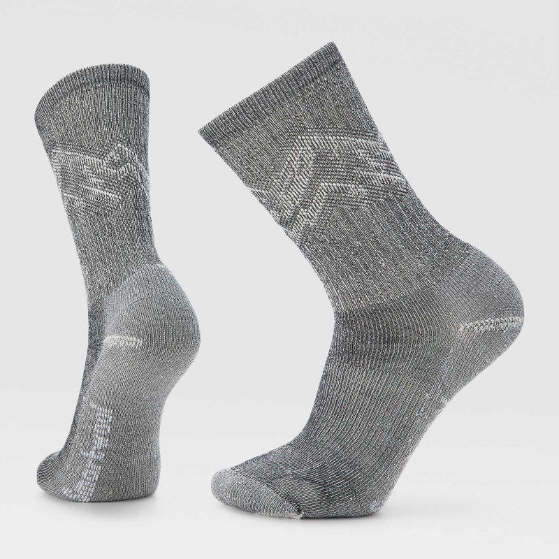 The North Face Hike Classic Edition Light Cushion Mountain Pattern Crew Socks Black | JGCNKW-146