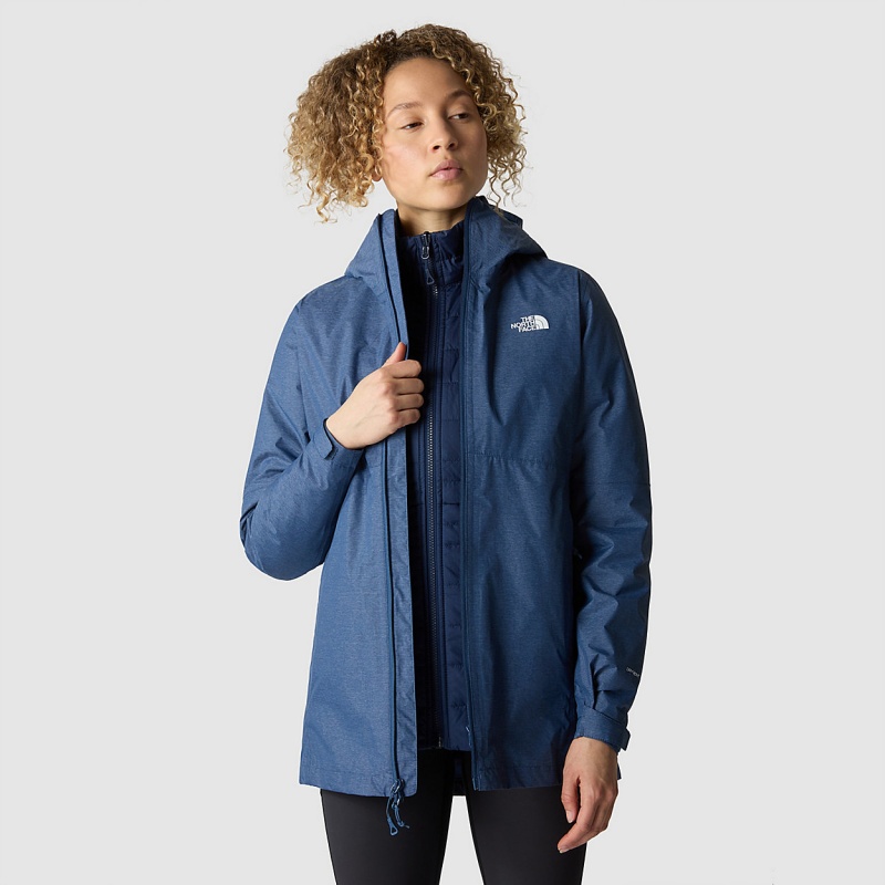 The North Face Hikesteller Triclimate Jacket Shady Blue White Heather - Summit Navy | OXEUCR-763