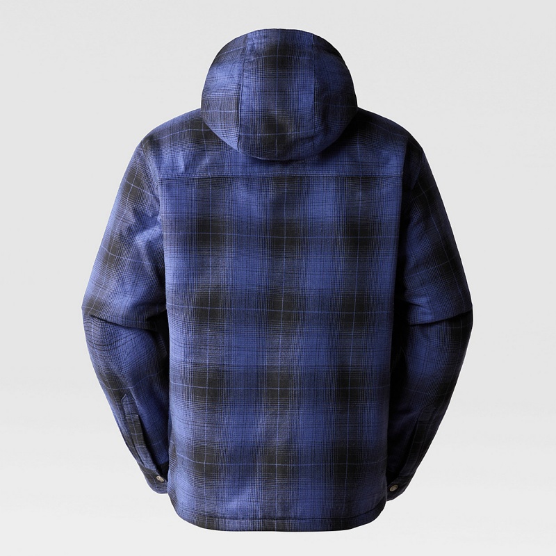 The North Face Hooded Campshire Shirt Jacket Tnf Black Medium Half Dome Shadow Plaid | DNAYQR-857