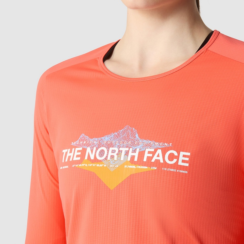 The North Face Kikash Long-Sleeve T-Shirt Radiant Orange | ZPNTIH-625