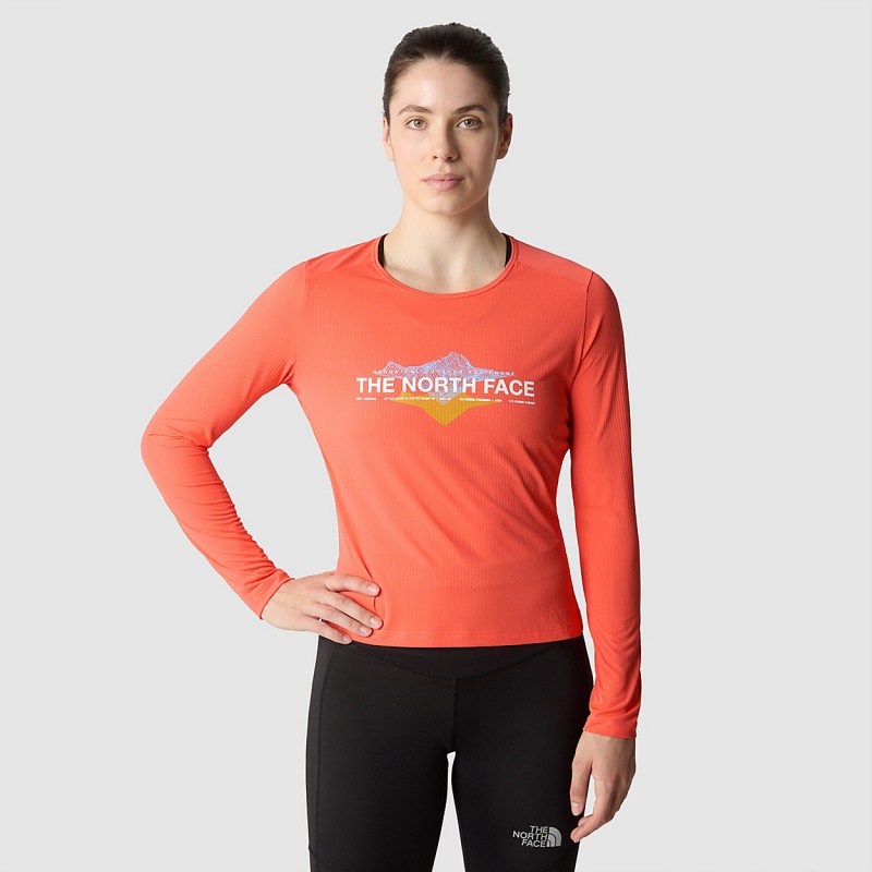 The North Face Kikash Long-Sleeve T-Shirt Radiant Orange | ZPNTIH-625