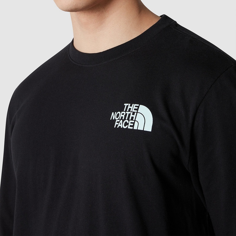 The North Face Long-Sleeve Brand Proud T-Shirt Tnf Black - Snow | CKJUZP-847