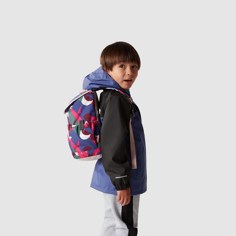 The North Face Mini Explorer Backpack Mr. Pink Big Abstract Print - Cave Blue - Pink Moss | ZJMTRW-016