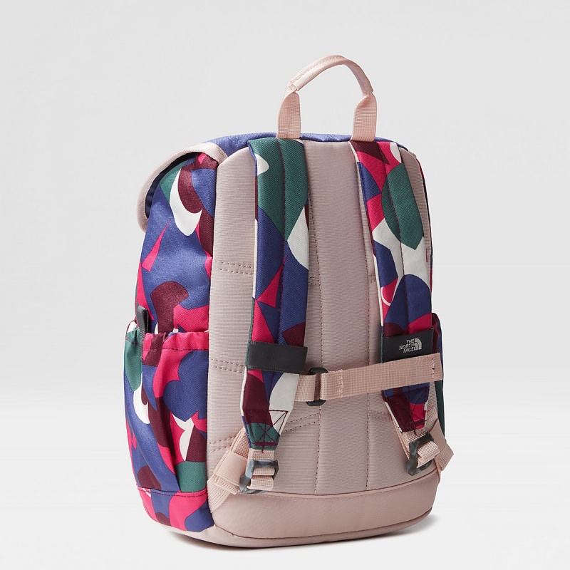 The North Face Mini Explorer Backpack Mr. Pink Big Abstract Print - Cave Blue - Pink Moss | ZJMTRW-016