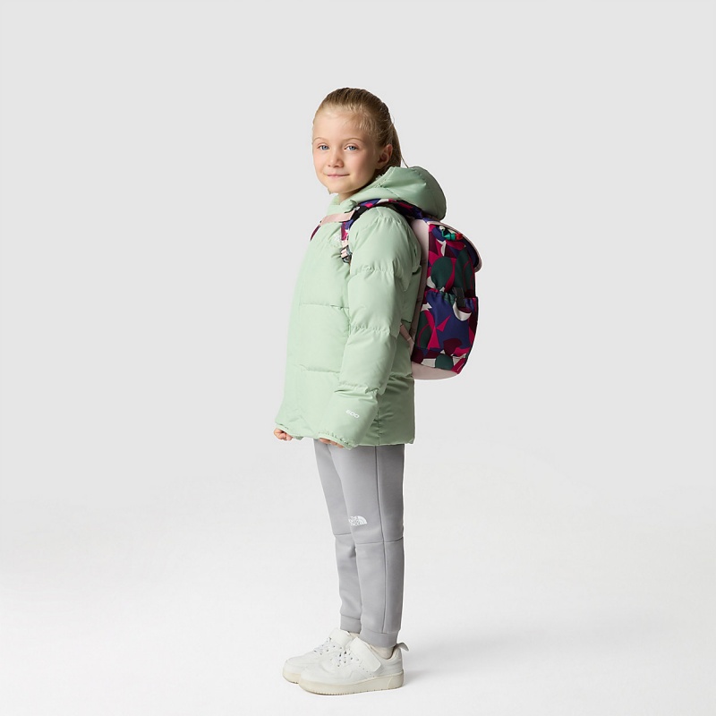 The North Face Mini Explorer Backpack Mr. Pink Big Abstract Print - Cave Blue - Pink Moss | ZJMTRW-016