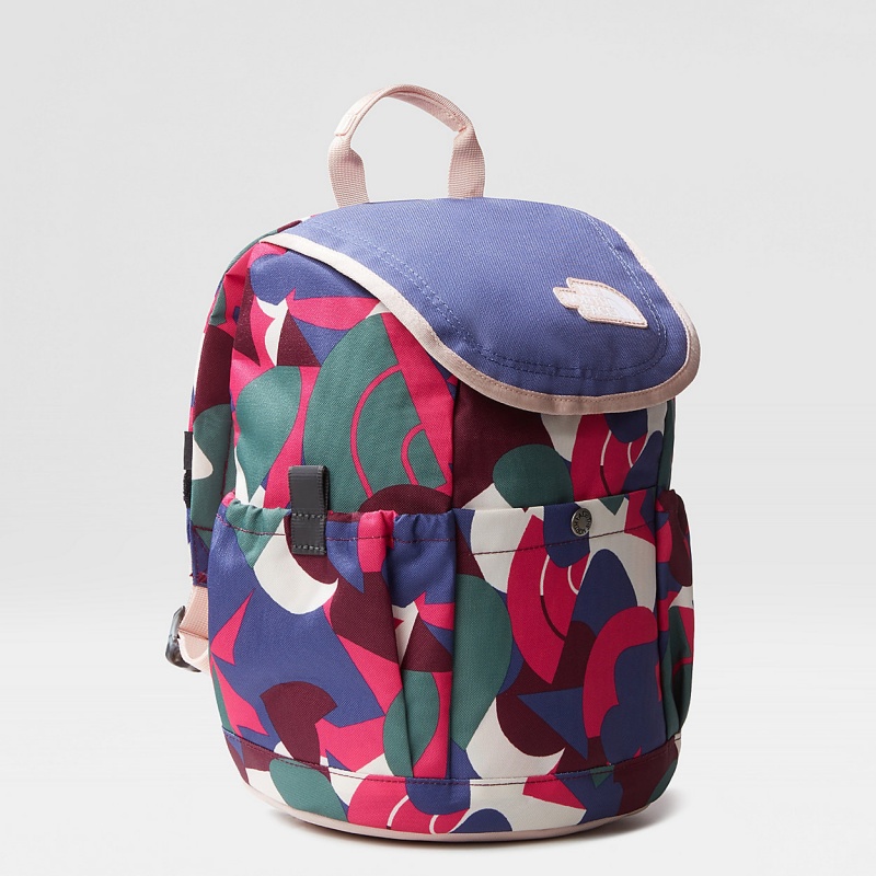 The North Face Mini Explorer Backpack Mr. Pink Big Abstract Print - Cave Blue - Pink Moss | ZJMTRW-016