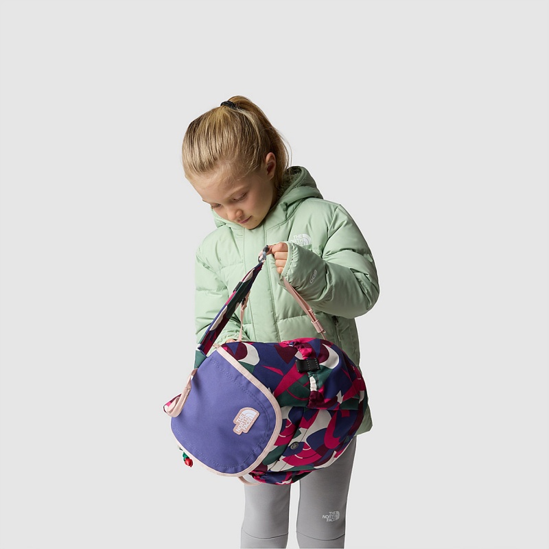 The North Face Mini Explorer Backpack Mr. Pink Big Abstract Print - Cave Blue - Pink Moss | YPCEIL-618