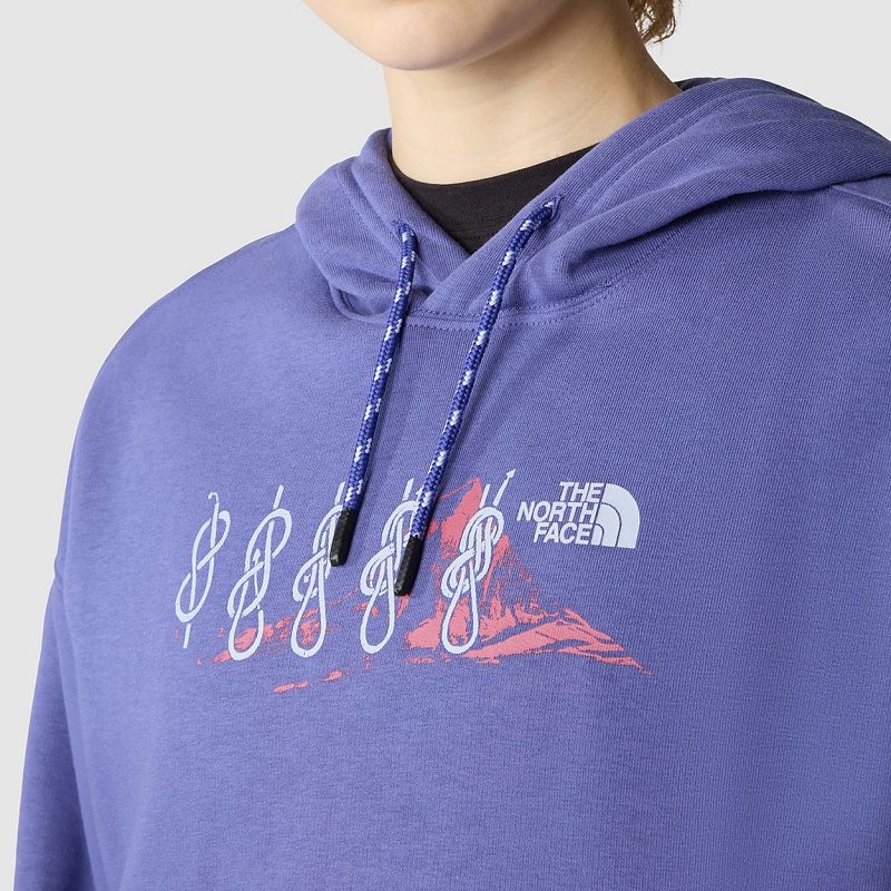 The North Face Outdoor Graphic Hoodie Cave Blue | QYBXNU-423