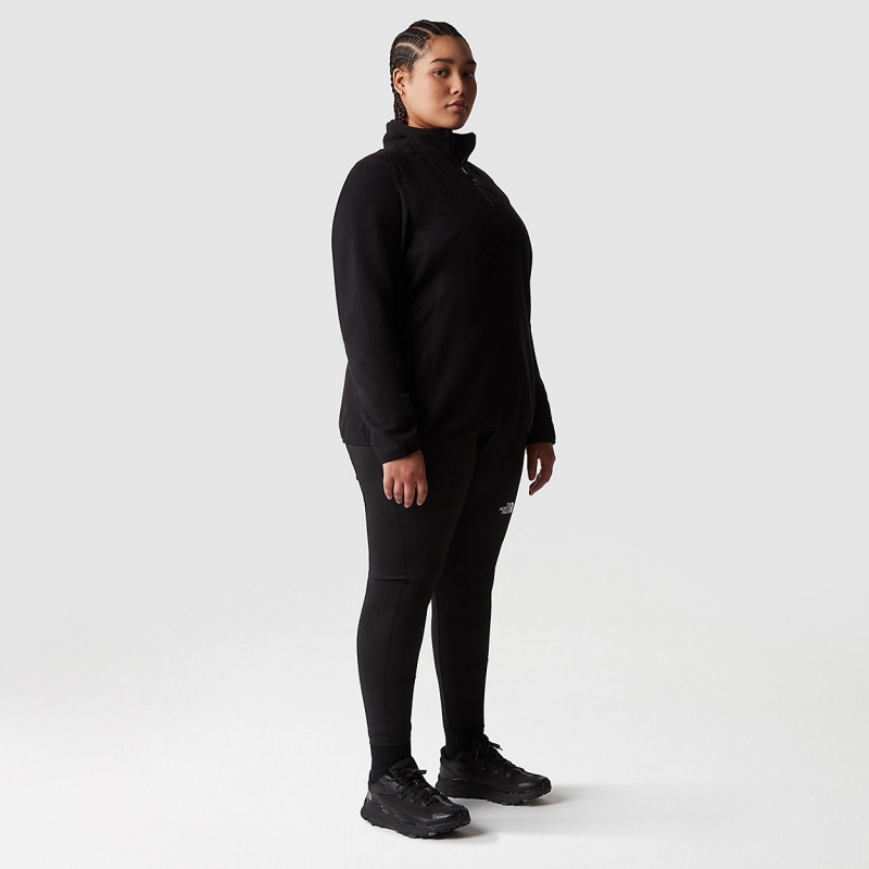 The North Face Plus Size 100 Glacier 1/4 Zip Fleece Tnf Black | ISVRJM-915