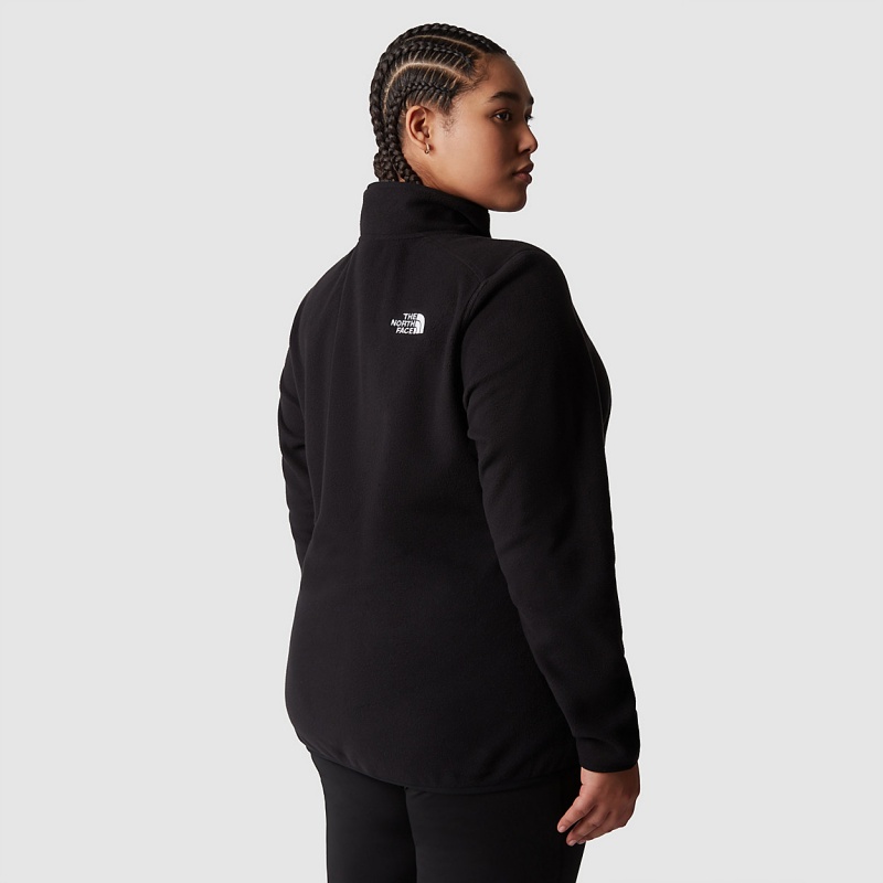 The North Face Plus Size 100 Glacier 1/4 Zip Fleece Tnf Black | ISVRJM-915