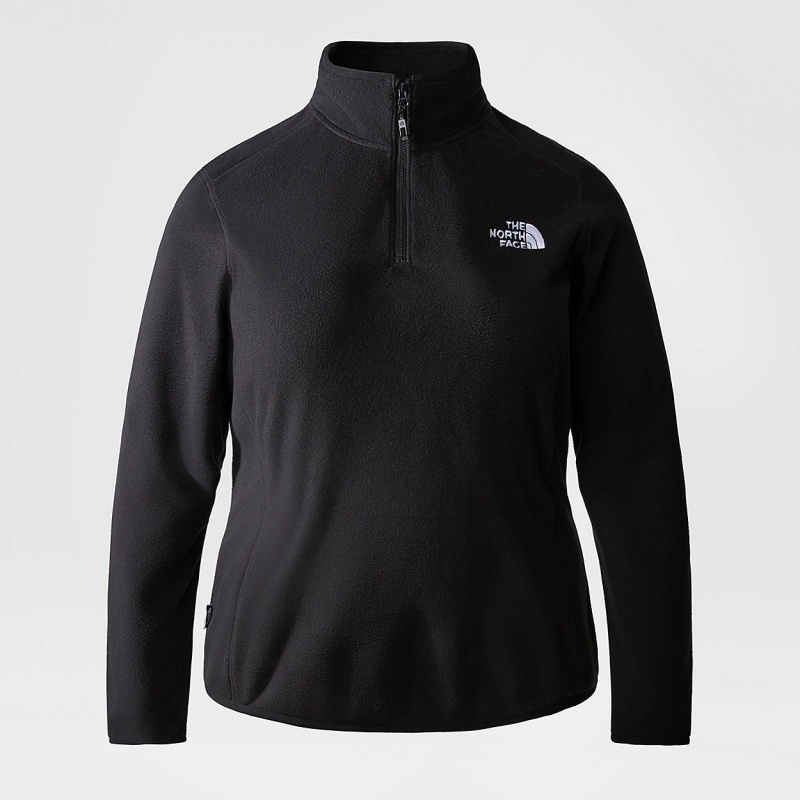 The North Face Plus Size 100 Glacier 1/4 Zip Fleece Tnf Black | ISVRJM-915