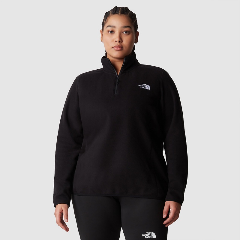 The North Face Plus Size 100 Glacier 1/4 Zip Fleece Tnf Black | ISVRJM-915