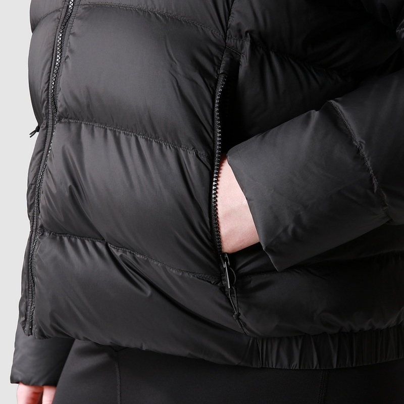 The North Face Plus Size Hyalite Down Hooded Jacket Tnf Black | BDGUNE-195