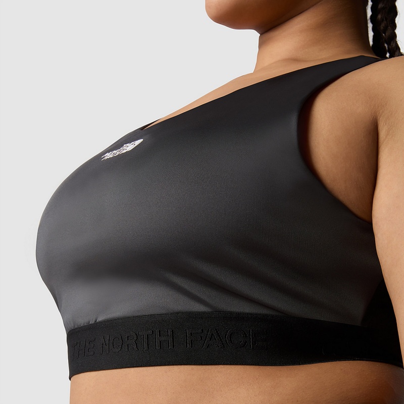 The North Face Plus Size Mountain Athletics Bra Asphalt Grey - Tnf Black | FQRGDB-247