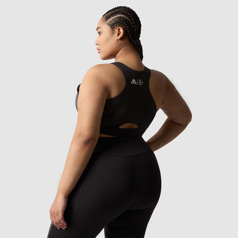 The North Face Plus Size Mountain Athletics Bra Asphalt Grey - Tnf Black | FQRGDB-247