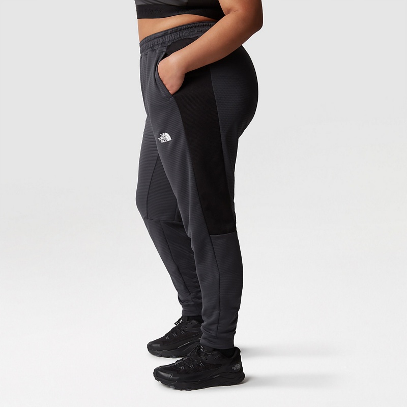 The North Face Plus Size Mountain Athletics Fleece Trousers Asphalt Grey - Tnf Black | FJANBC-847