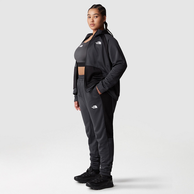 The North Face Plus Size Mountain Athletics Fleece Trousers Asphalt Grey - Tnf Black | FJANBC-847