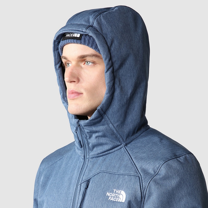 The North Face Quest Hooded Softshell Jacket Shady Blue Dark Heather | ERKDWP-819