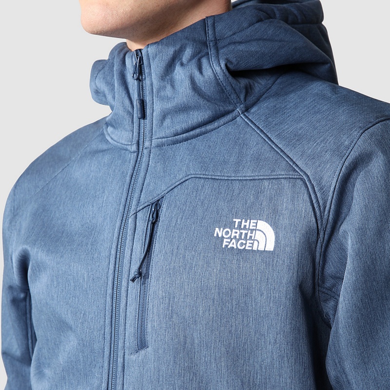 The North Face Quest Hooded Softshell Jacket Shady Blue Dark Heather | ERKDWP-819