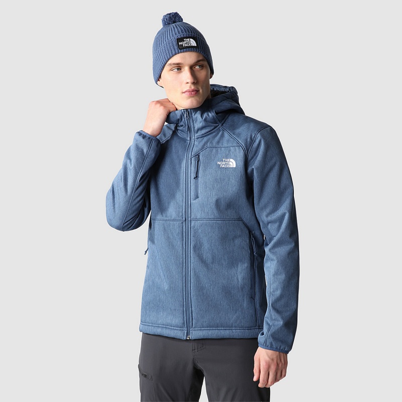 The North Face Quest Hooded Softshell Jacket Shady Blue Dark Heather | ERKDWP-819