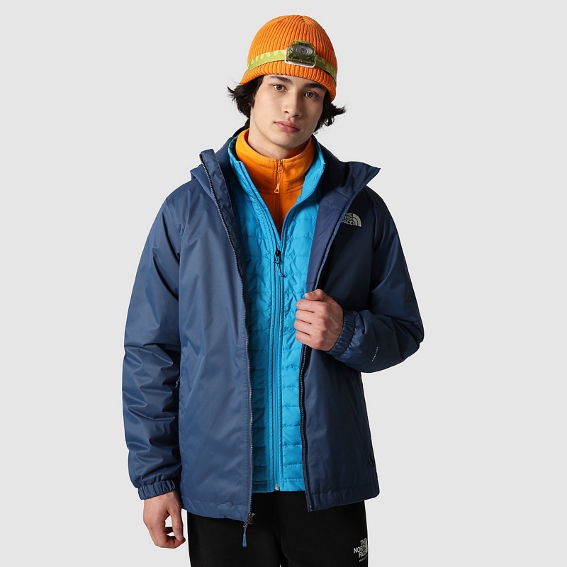 The North Face Quest Insulated Jacket Shady Blue Black Heather | YBSECH-862