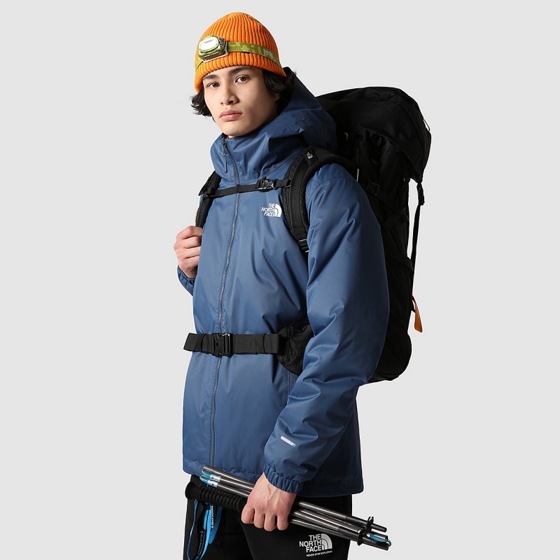 The North Face Quest Insulated Jacket Shady Blue Black Heather | YBSECH-862