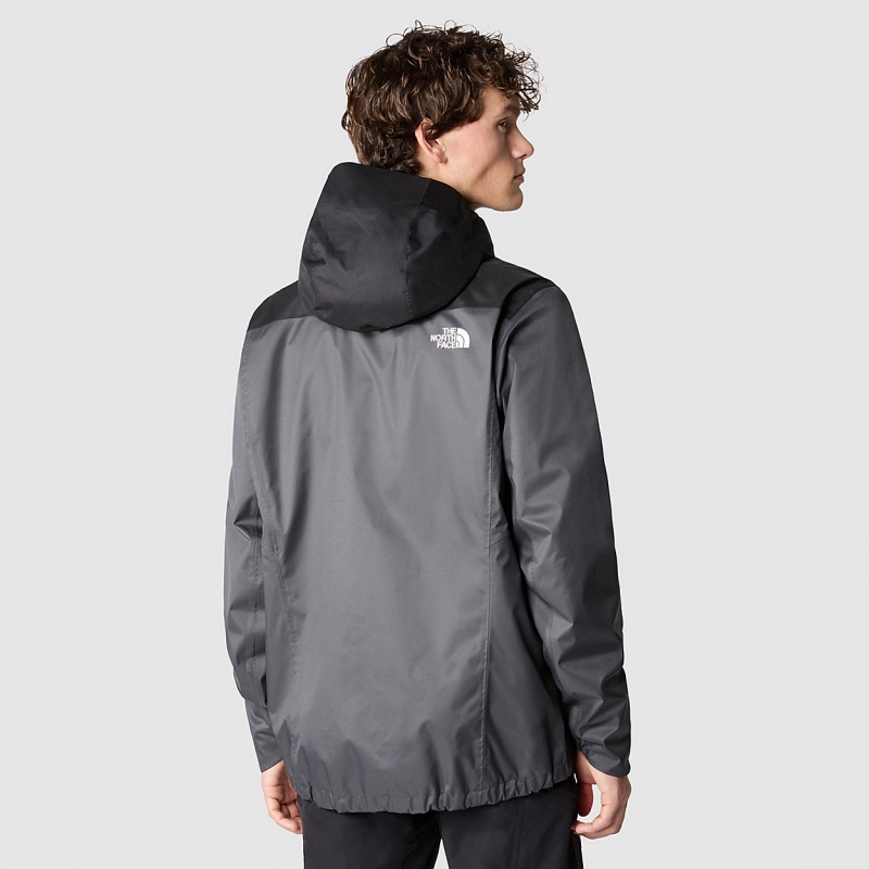 The North Face Quest Zip-In Jacket Asphalt Grey - Tnf Black | PWGCEH-954