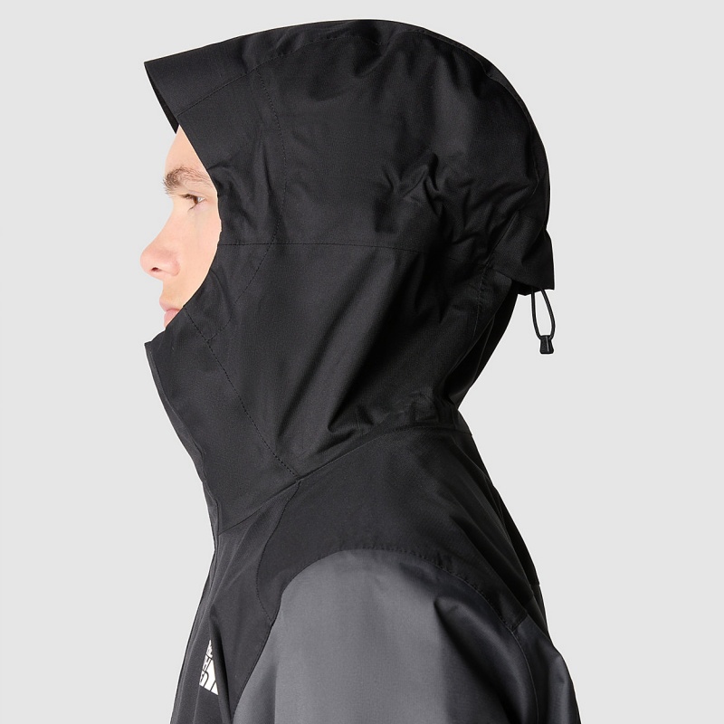 The North Face Quest Zip-In Jacket Asphalt Grey - Tnf Black | PWGCEH-954