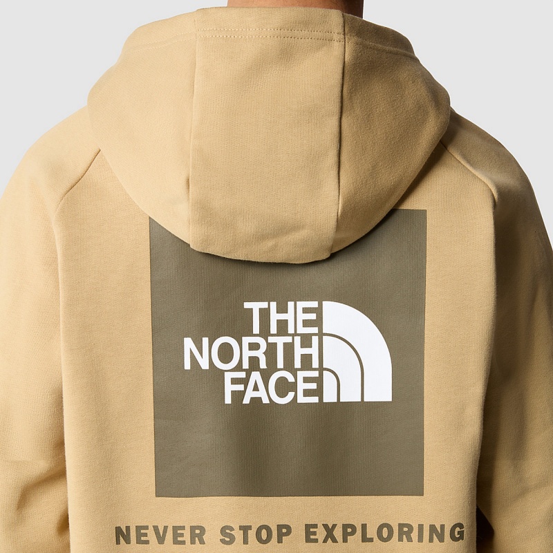 The North Face Raglan Redbox Hoodie Khaki Stone | TASMER-721