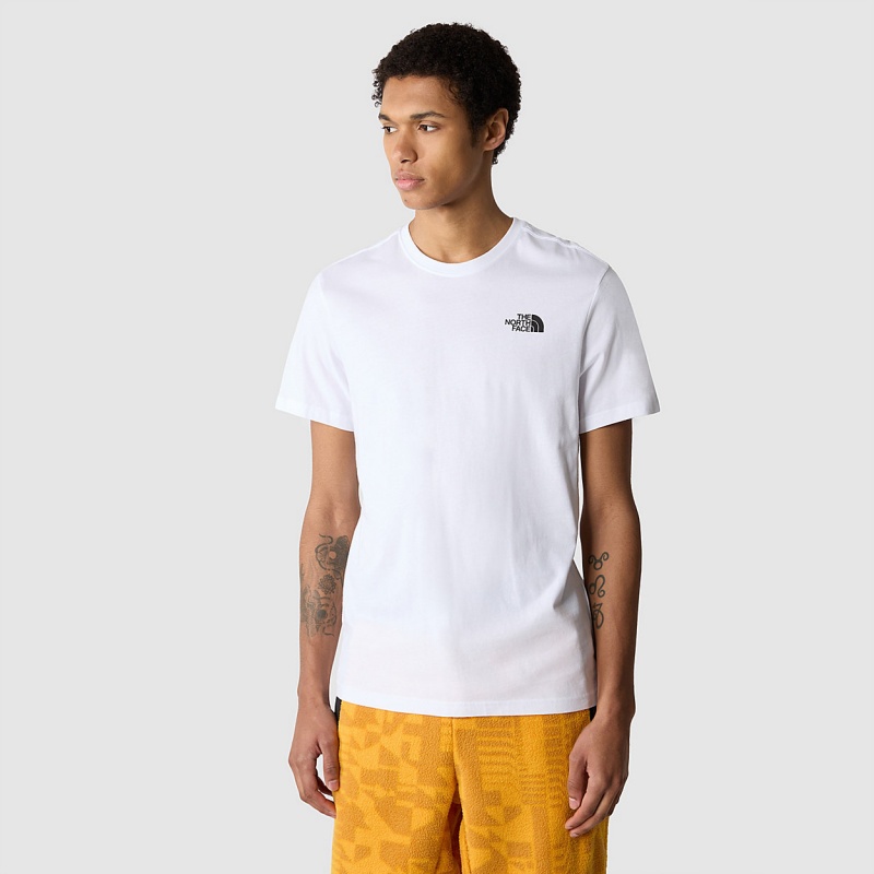 The North Face Redbox T-Shirt Tnf White - Summit Gold Irregular Geometry Print | QPMDWH-358