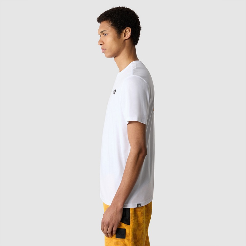 The North Face Redbox T-Shirt Tnf White - Summit Gold Irregular Geometry Print | QPMDWH-358